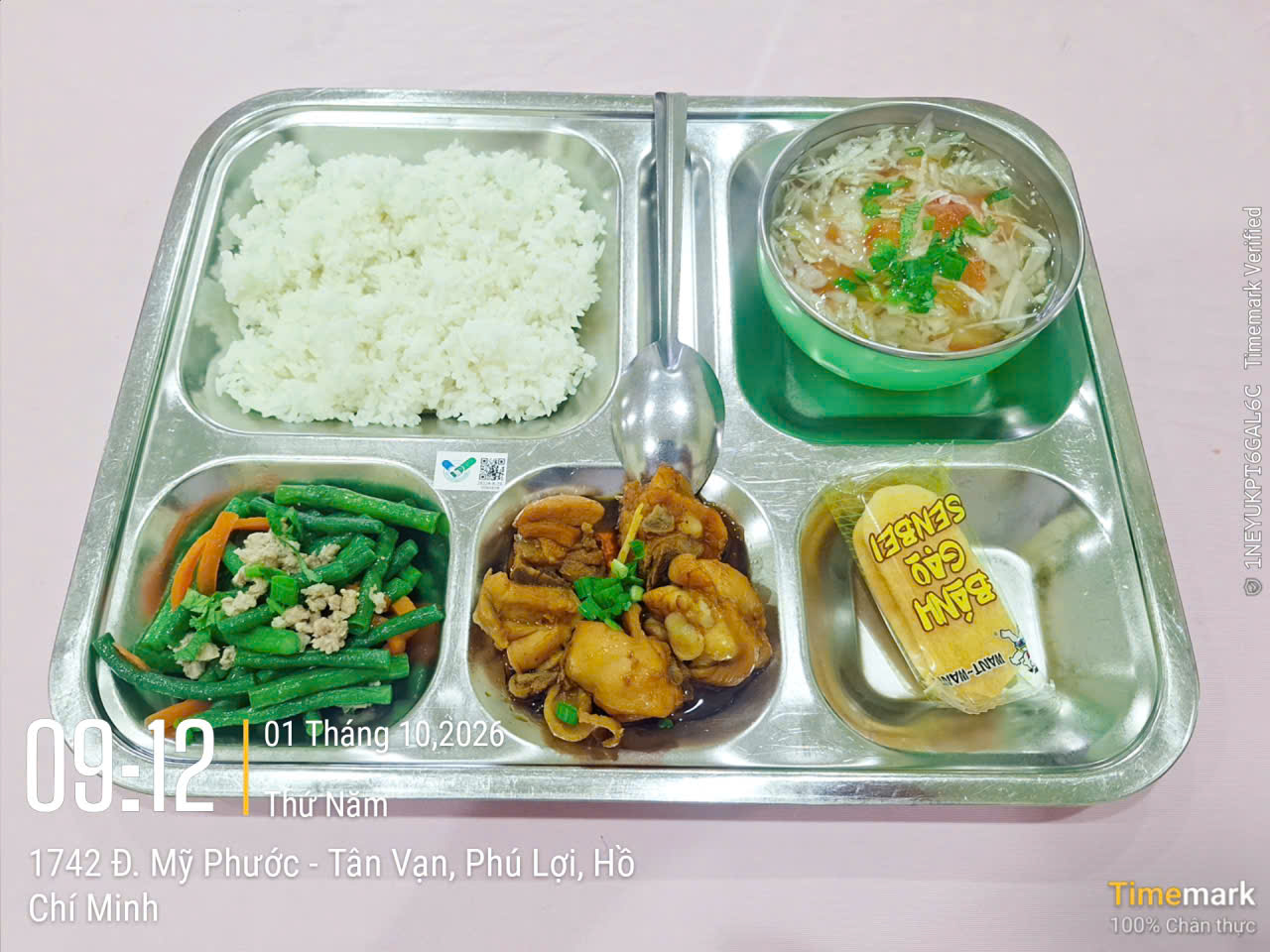THPL2 - Suất ăn minh bạch - Bữa trưa - Ngày 01 tháng 10 năm 2026