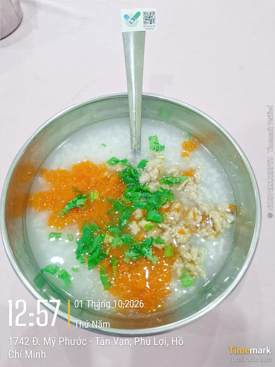 THPL2 - Suất ăn minh bạch - Bữa xế - Ngày 01 tháng 10 năm 2026