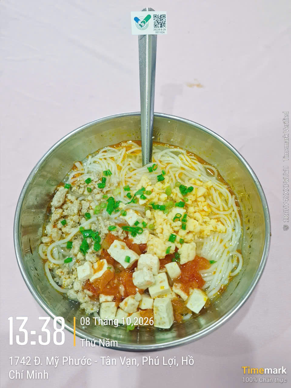 THPL2 - Suất ăn minh bạch - Bữa xế - Ngày 08 tháng 10 năm 2026