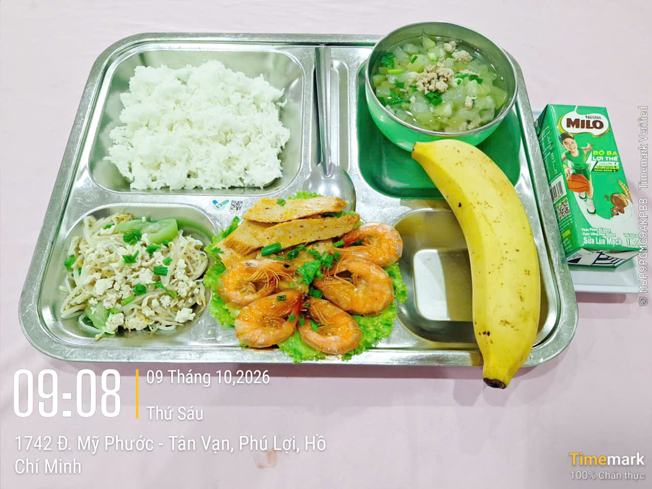 THPL2 - Suất ăn minh bạch - Bữa trưa và bữa xế - Ngày 09 tháng 10 năm 2026